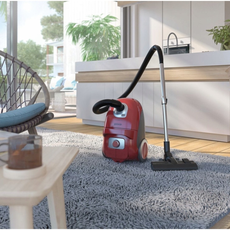 Aspirator cu sac Gorenje VCEA23GLR, 700W, 3L, rosu, 9m