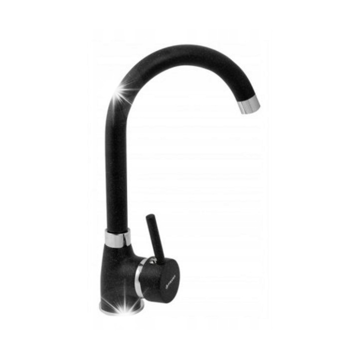 Pyramis BELLO konyhai csaptelep, kerámia lemezkazetta, magascső, egykaros, karbon felület