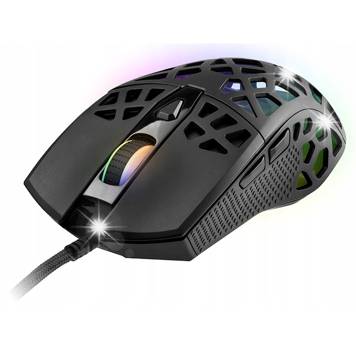 Mausa gaming Tracer GAMEZONE Reika, 7200 DPI, 6 butoane, iluminare RGB, neagra, 1,5m