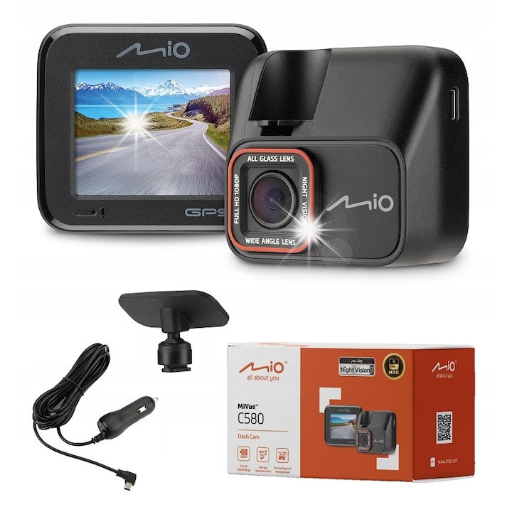 Камера за кола DVR MIO MiVue C580, 1080P, HDR, STARVIS сензор, черна