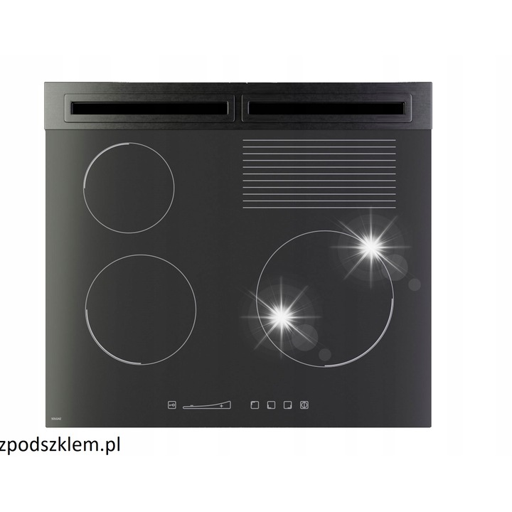 Газов керамичен плот Solgaz Optimex 3+1, 3 горелки, 1 пасивна зона, 58см, LPG