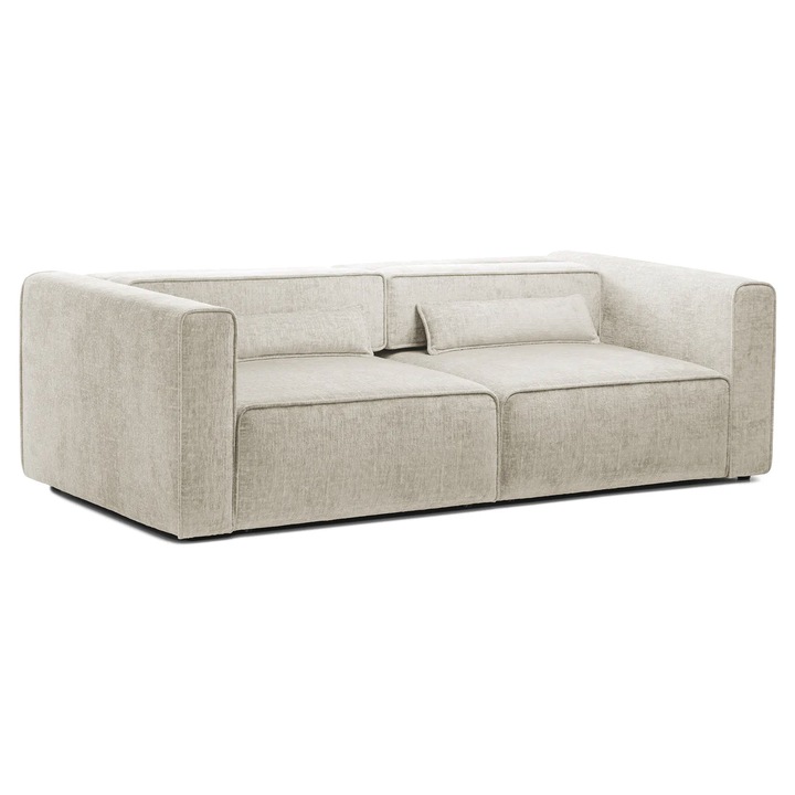 Canapea Extensibila 3 locuri ZANETTO, modulara cu 2 lazi depozitare, 240x100x70 cm, Crem - Onyx