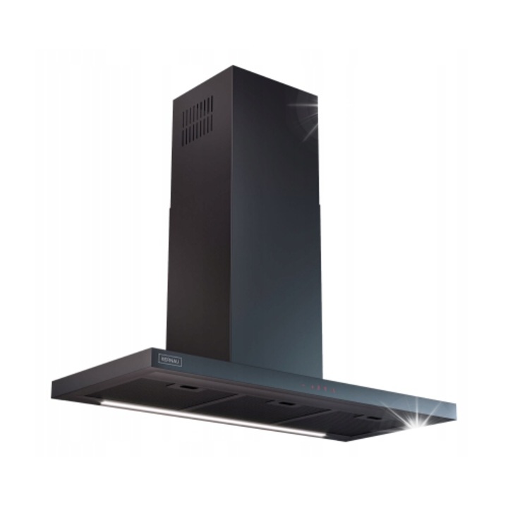 Hota de perete Kernau KCH 0991 B, 90 cm, cu control de la plita, 4 trepte de putere, negru