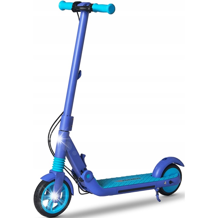 Електрическа тротинетка Rider Bulet, 200W, 14 км/ч, 10 км пробег, 6x7 инча колела, синя