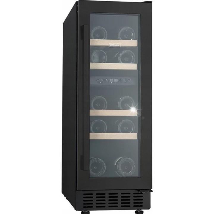 Racitor pentru vin Kernau, model KBW 172 D B, 52L, 4 rafturi din lemn, negru, 5x22°C