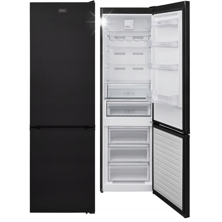 Combina frigorifica Kernau 367l NoFrost MultiCooling Dark Inox 201x59,5x65cm
