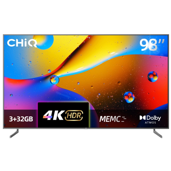 Телевизор QLED 98" ChiQ U98F8TG PRO 4K UHD, 144Hz, черен