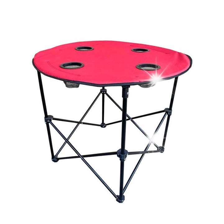 Маса за къмпинг, Mirpol, сгъваема, черна, 72x60см