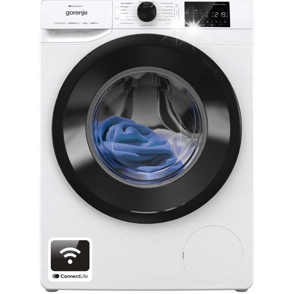 Masina de spalat rufe Gorenje WPNEI84A1SWIFI/PL, 8kg, 15 programe, WiFi, 60cm