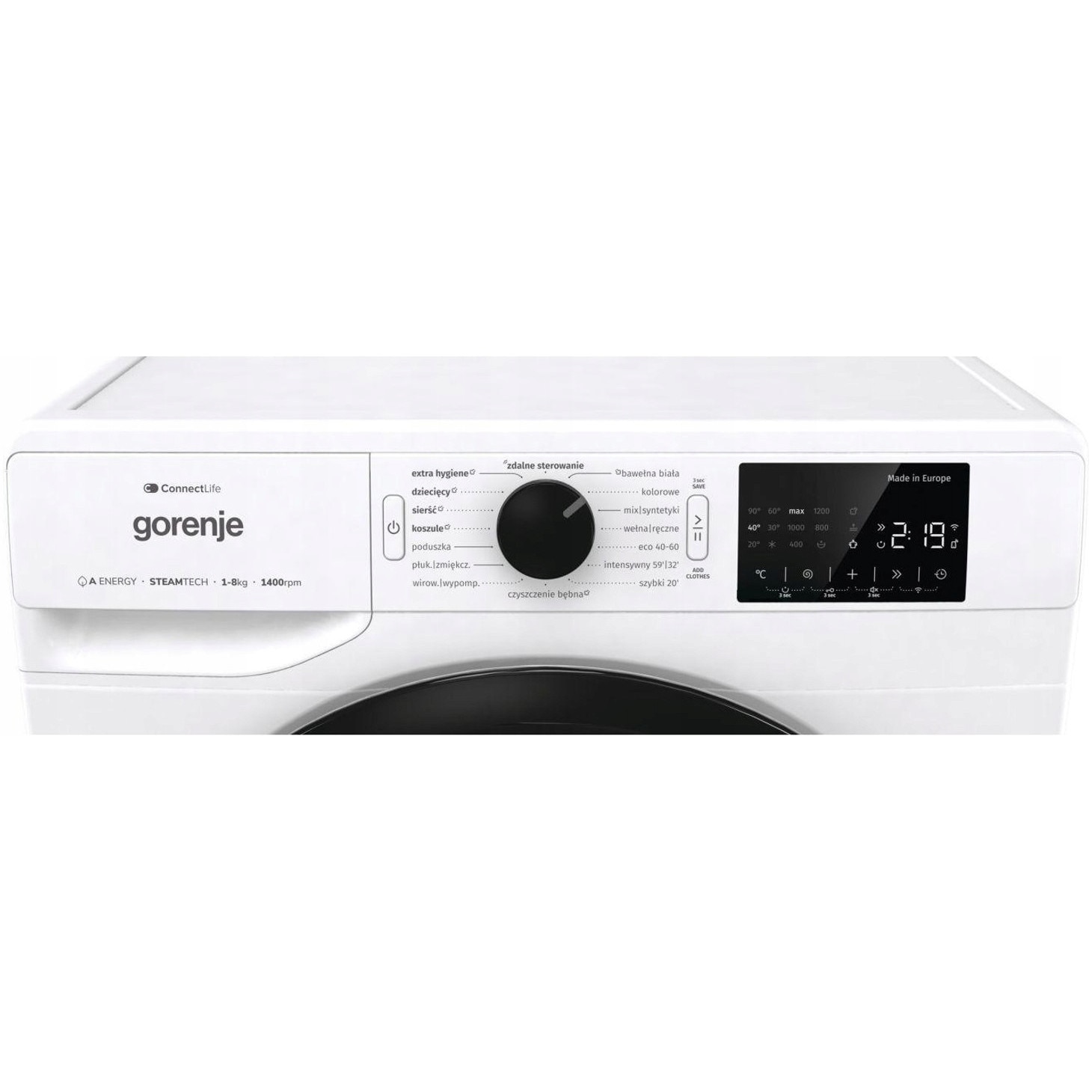 Masina de spalat rufe Gorenje WPNEI84A1SWIFI/PL, 8kg, 15 programe, WiFi, 60cm