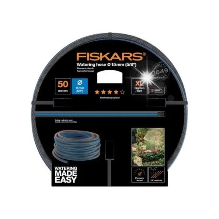 Маркуч за градина Fiskars, 15мм, 50м, UV устойчив
