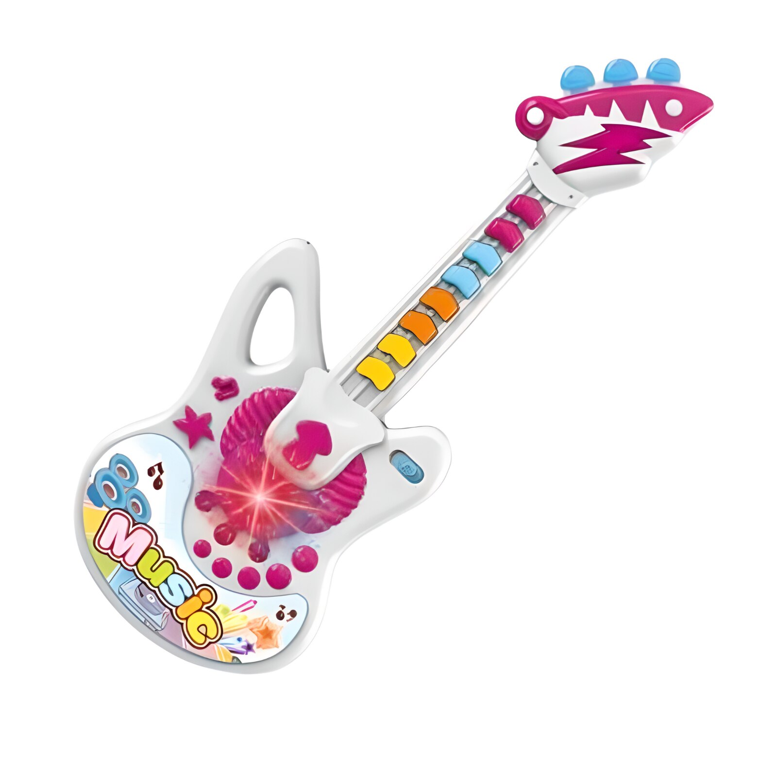 Gitara interactiva pentru copii, maksik, roz sau alb, efecte