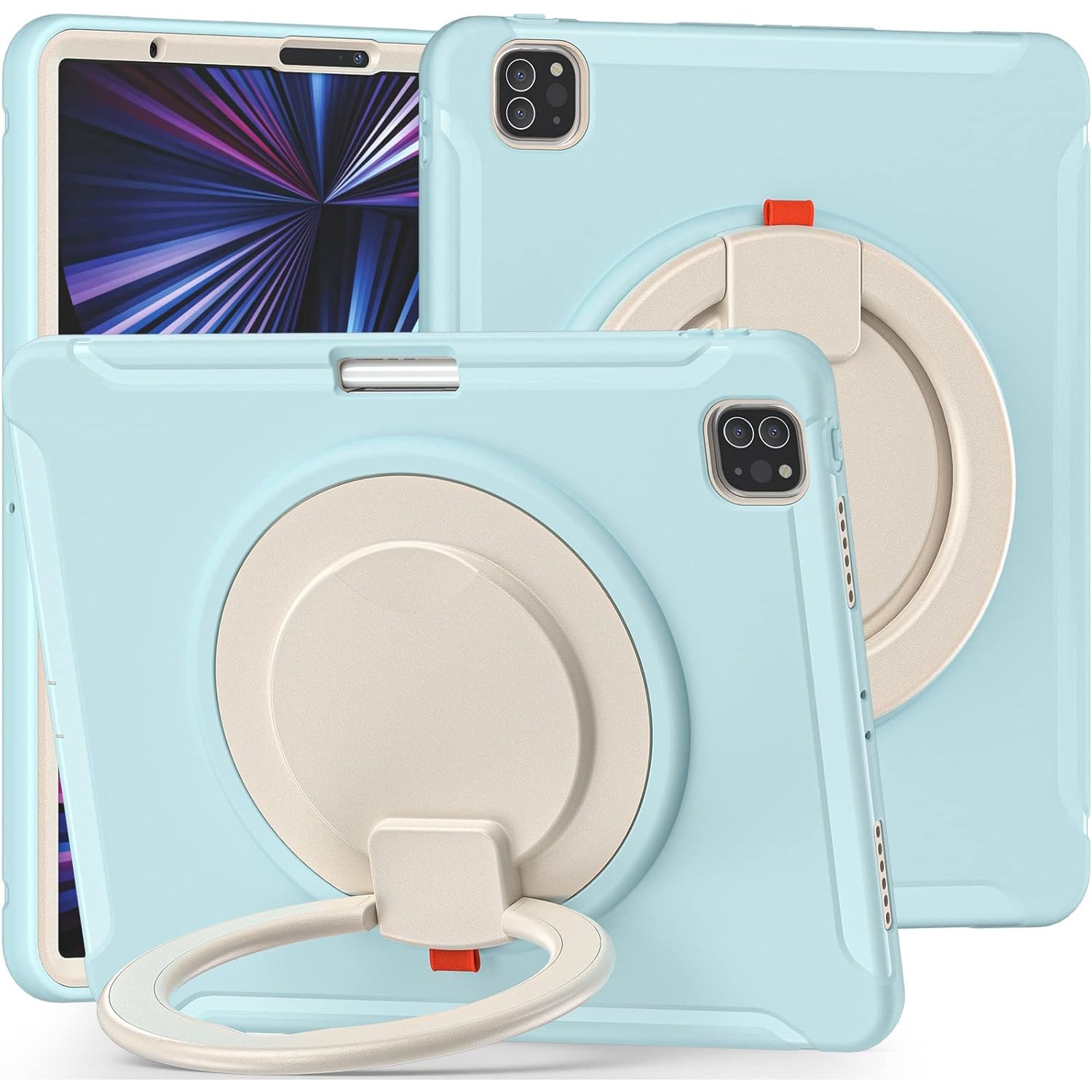 Husa Sigloo pentru iPad Air 13" (2025/2024 M3/M2) si iPad Pro 12.9" – Suport Rotativ, Suport Pencil, – Albastru Ciel