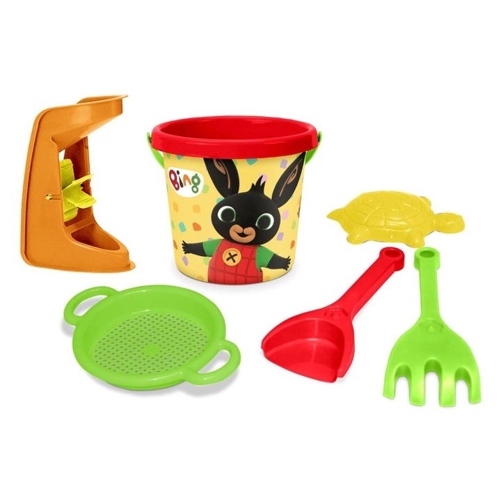 Комплект за игра на пясък Bing, 6 части, 1л, многоцветен