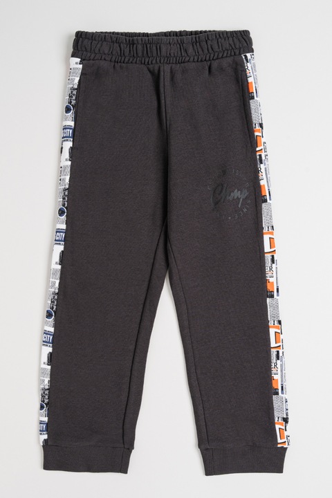 Champion, Pamuttartalmú szabadidőnadrág mintás oldalrésszel, Sötétszürke