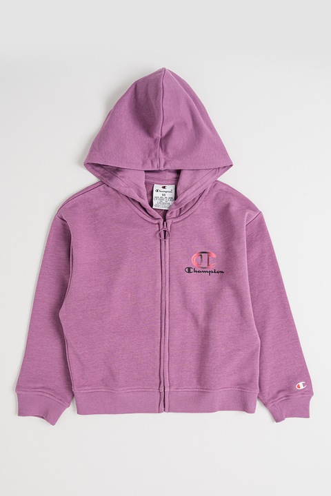 Champion, Hanorac din amestec de bumbac cu logo pe piept, Lila