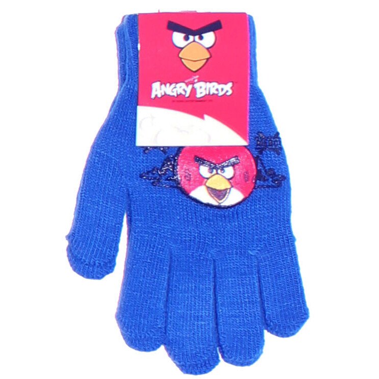 Manusi cu degete, Angry Birds, 3-7ani, albastru