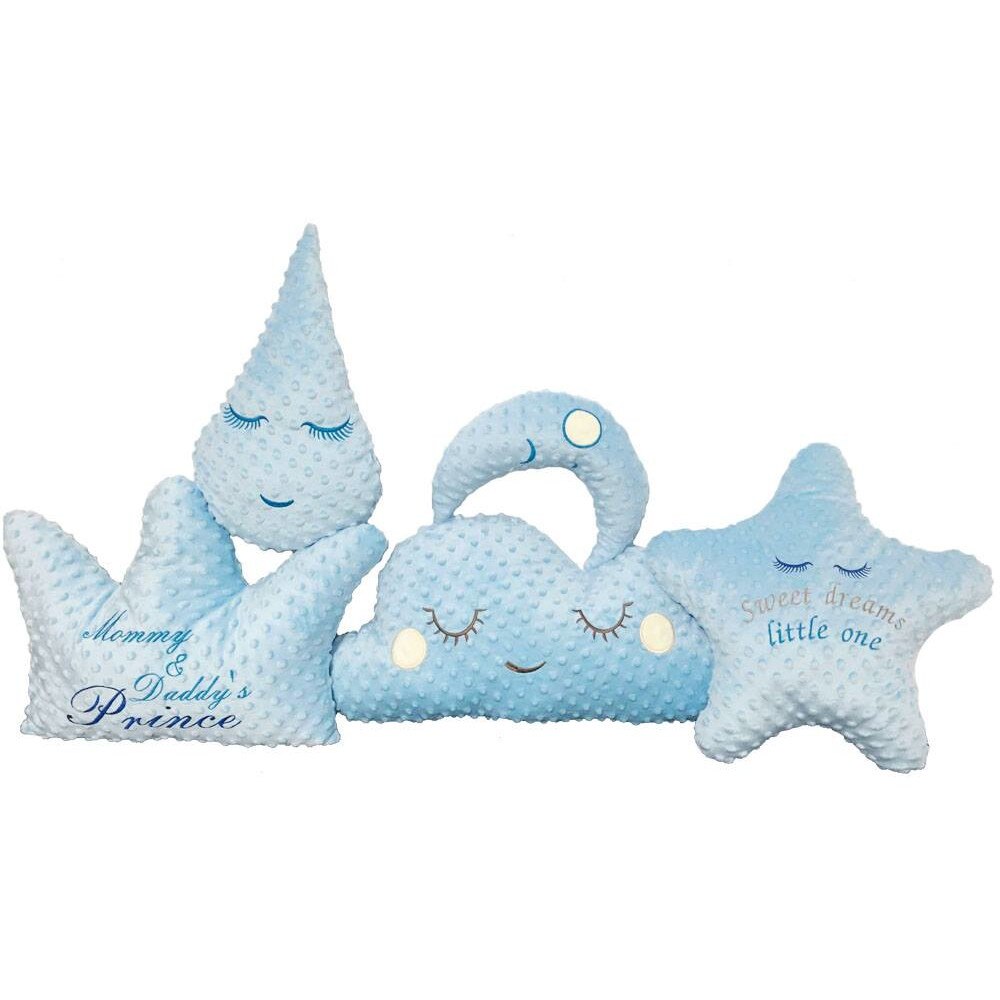 Set 5 pernute Minky, albastre