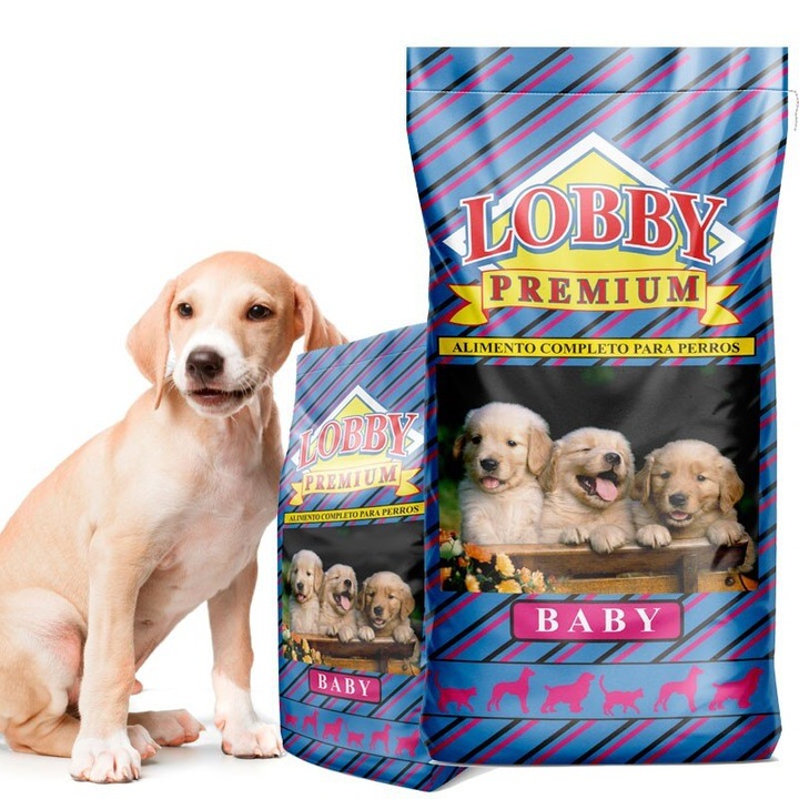 Hrana caini Baby Lobby Premium, Pui, Vitel si Orez,20kg