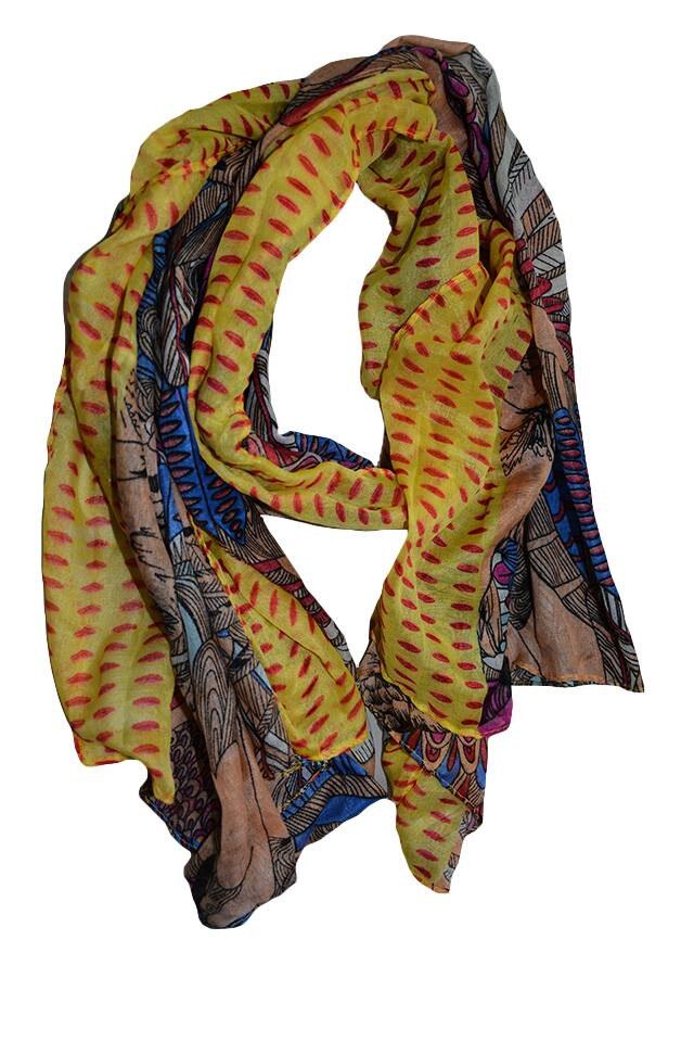 Esarfa tinereasca , confectionata din vascoza, D&J Exclusive, multicolora