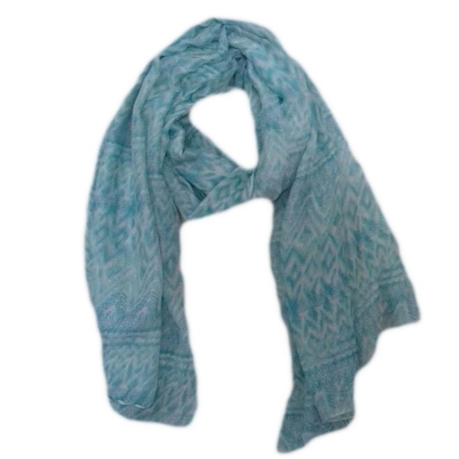 Esarfa rafinata model clasic cu design deosebit ,D&J Exclusive, turcoaz