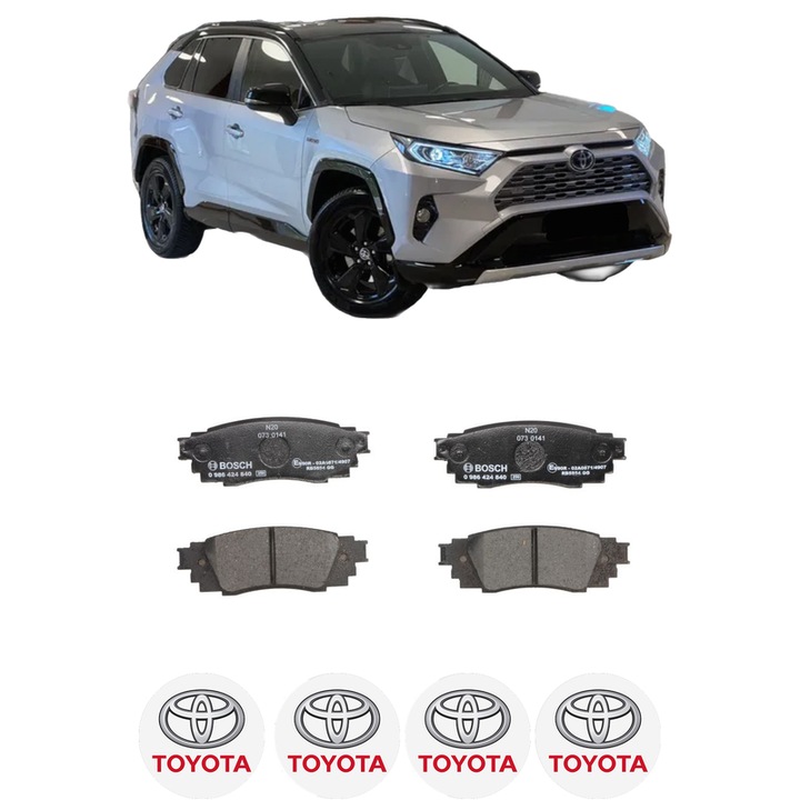Set placute frana Spate TOYOTA RAV 4 V VAN (_A5_, _H5_) 2.5 Hybrid AWD (AXAH54) din 2018, KW 163 CP 222 CMC 2487, Auto, Bosch, 4 Stickere auto cu TOYOTA