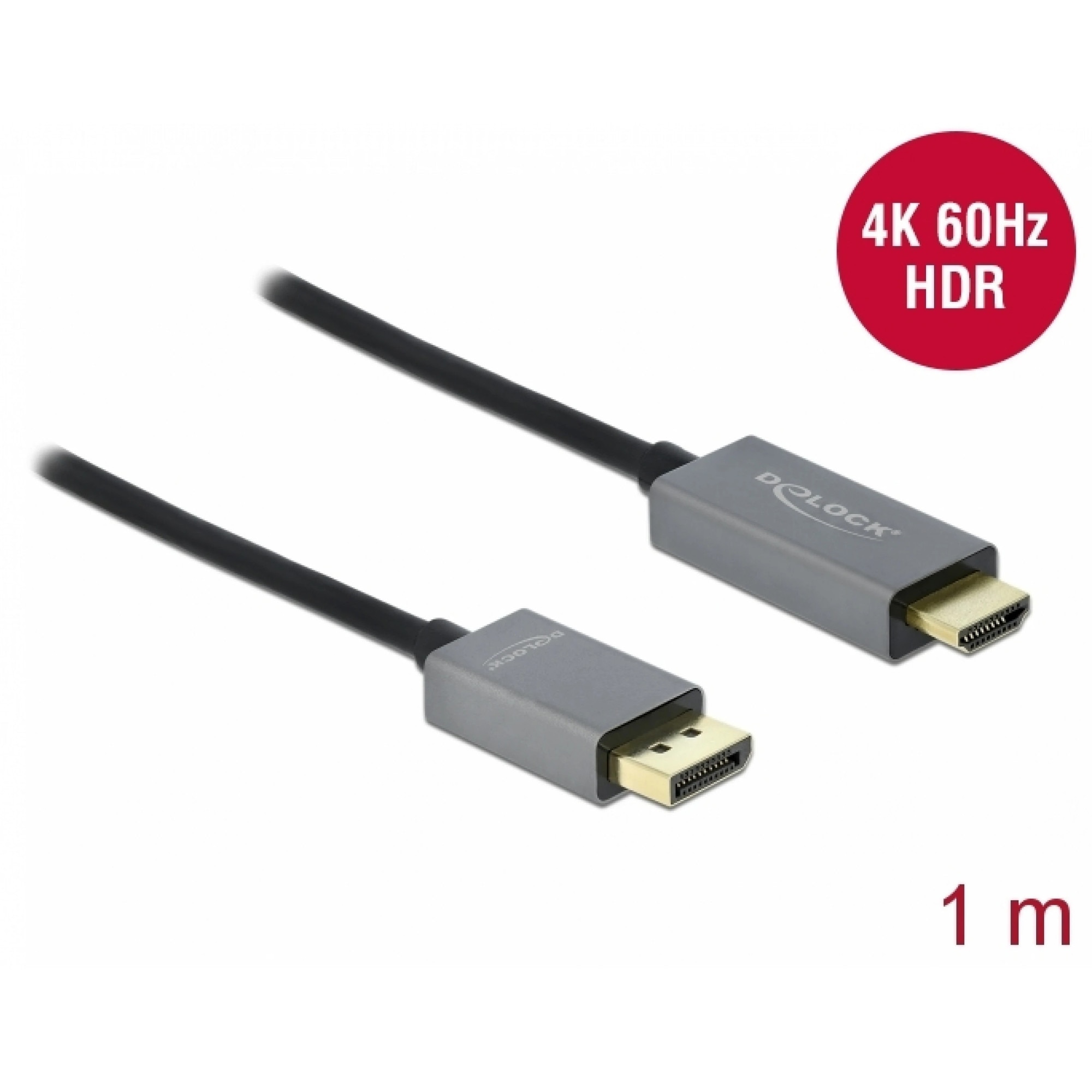 Cablu activ DisplayPort 1.4 la HDMI 4K@60 Hz (HDR) T-T 1m, Delock 85928 ...