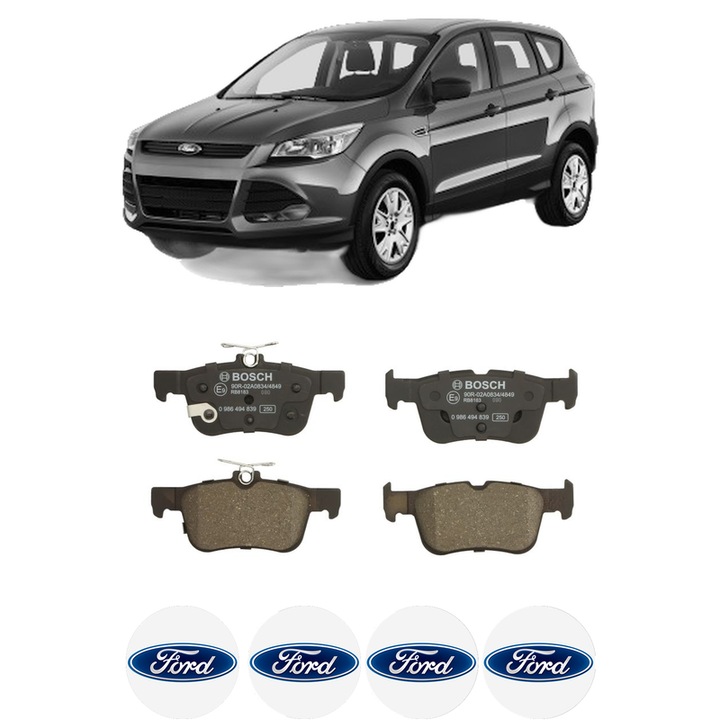 Set placute frana Spate FORD KUGA II VAN 1.5 EcoBoost din 2019-2019, KW 88 CP 120 CMC 1499, Auto, Bosch, 4 Stickere auto cu FORD