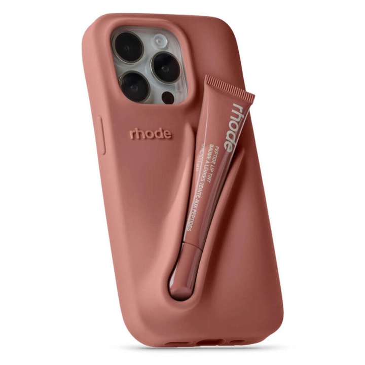 Rhode szájfényes telefontok szett, szilikon, elegáns design, iPhone 13/14/15 telefonhoz