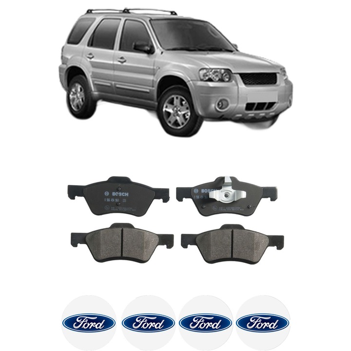 Set placute frana Fata FORD MAVERICK 3.0 V6 24V din 2001, KW 145 CP 197 CMC 2967, Auto, Bosch, 4 Stickere auto cu FORD