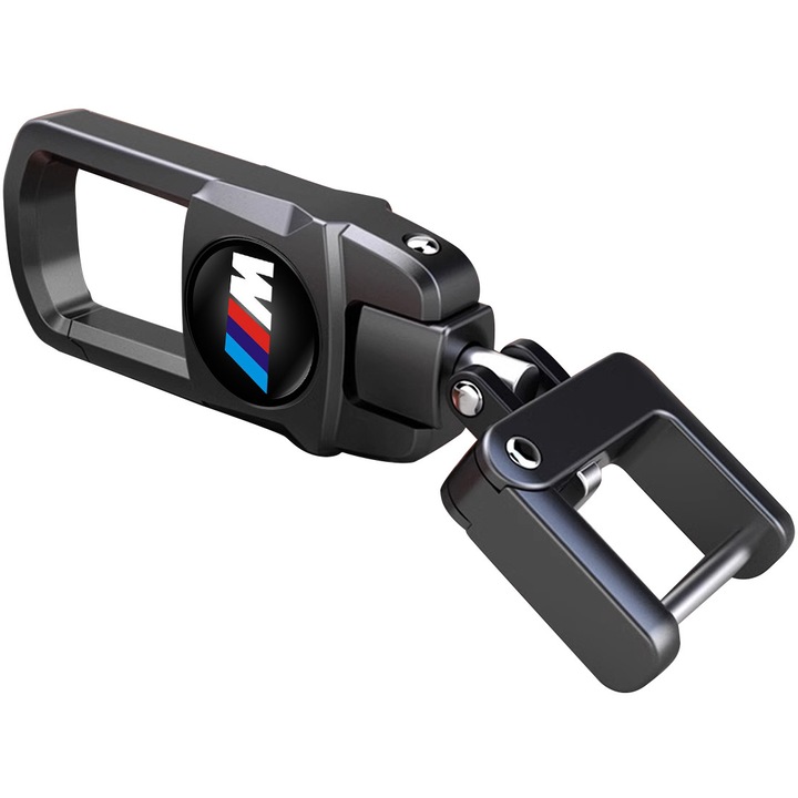 Breloc Auto Metalic, BMW-M, Design Premium, Prindere Sigura, Accesoriu Elegant, Aluminiu, Negru