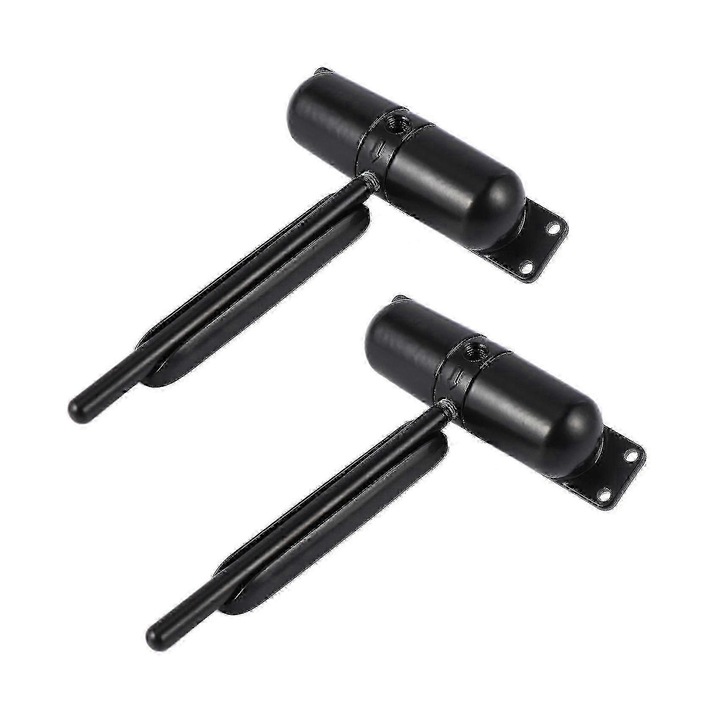 Set 2 accesorii usi, inchizator de usa ajustabil, capacitate 20-70kg, negru, 15x11x2.5cm