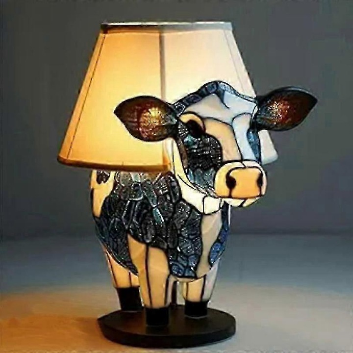 Veioza animala LED, statueta caine, rasina, alb, 15x10x20cm