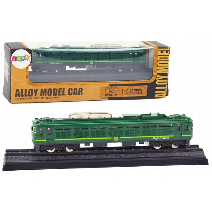 Модел колекционерско влакче LEAN Toys, 1:48, метален, зелен, 15x3x2,5см