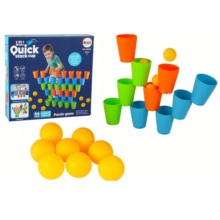 Puzzle LEAN Toys Set 3 in 1, 44 elemente, multicolor, 8x6,5cm