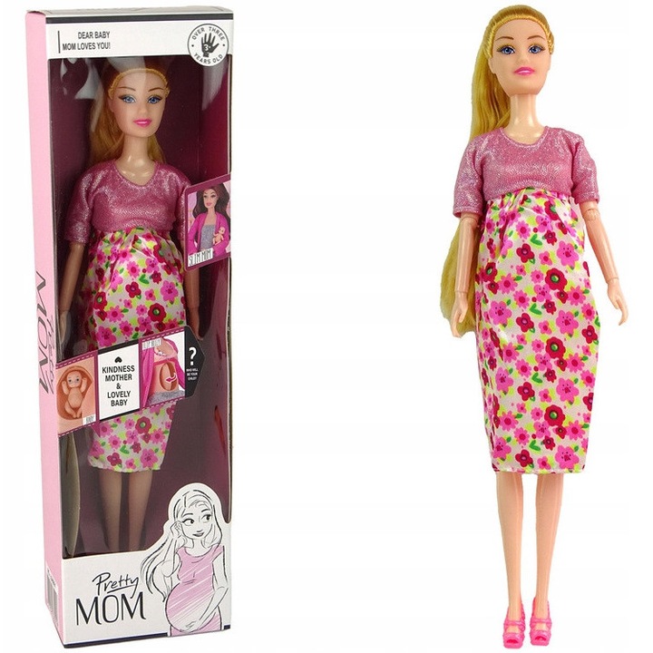 Кукла, LEAN Toys, 30x7x5см, комплект с малка кукла 3,5x2x1см