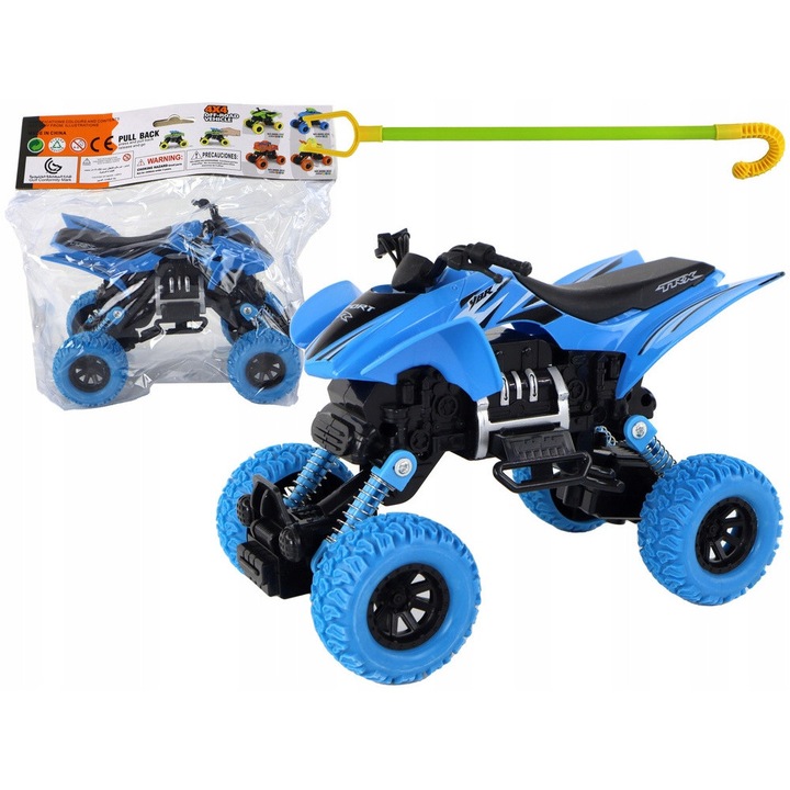 Vehicul copii LEAN TOYS Quad XC, albastru, 16x11x10cm, cu roti din cauciuc