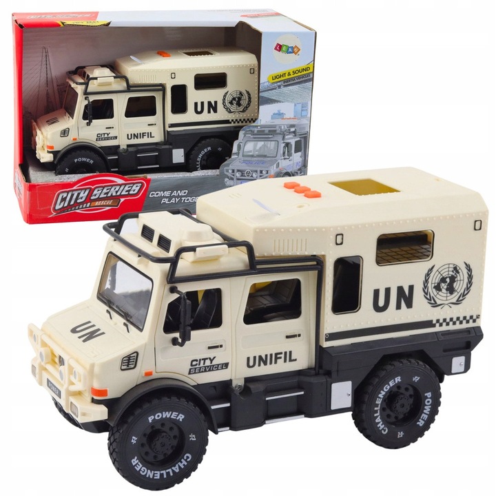 Офроуд кола LEAN Toys, 1:14, звукови ефекти и светлини, бежов, 24x13,5x10см, пълен комплект