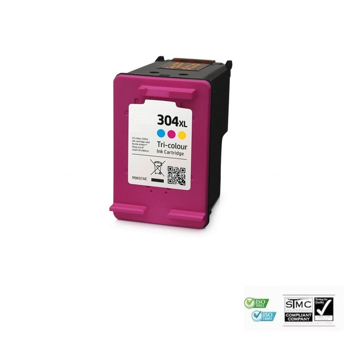 Kompatibilis tintapatron 304XL, N9K07AE, háromszínű, 18 ml, HP DESKJET 2600 ALL IN ONE, HP DESKJET 2620, HP DESKJET 2622, HP DESKJET 2630, HP DESKJET 2632, HP DESKJET 2633, HP DESKJET 2634, HP DESKJET 3720, DESKJET 3730, HP DESKJET 3732
