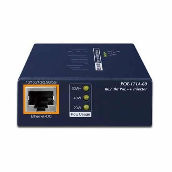 Switch fără management Planet POE-171A-60 Gigabit Ethernet 10/100/1000, PoE, Albastru