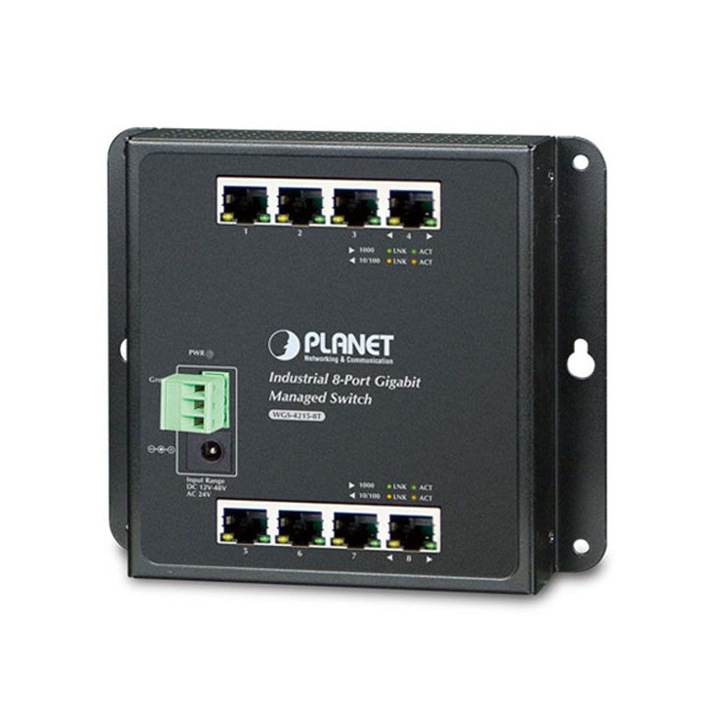 Switch Planet WGS-4215-8T Gigabit Ethernet 10/100/1000, Fekete