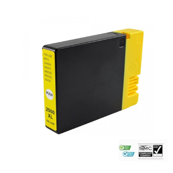 Cartus de cerneala compatibil PGI-2500XL PGI2500XL, negru black, 70 ml pentru Canon MAXIFY iB 4050, MAXIFY iB 4150, MAXIFY MB 5050, MAXIFY MB 5150, MAXIFY MB 5155, MAXIFY MB 5350, MAXIFY MB 5450, MAXIFY MB 5455