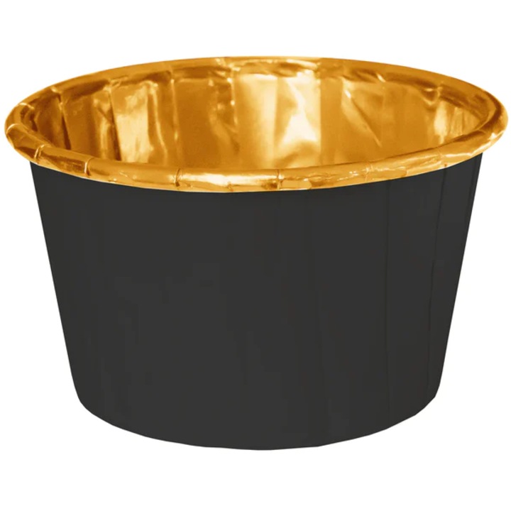 Forme prajituri, PARTYPAL, set 20 buc, negru cu auriu, 4x7cm