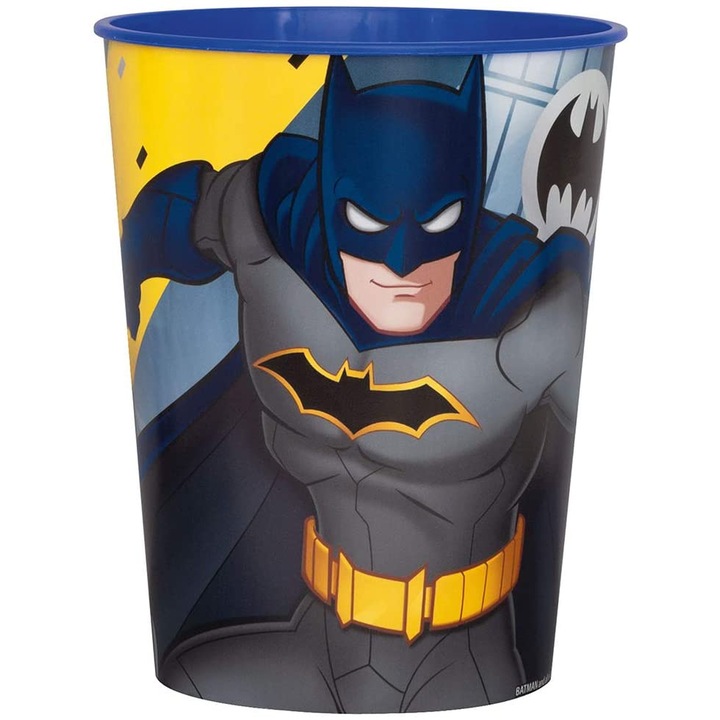 Cana plastica Batman 473ml, Unique, set 1 buc.