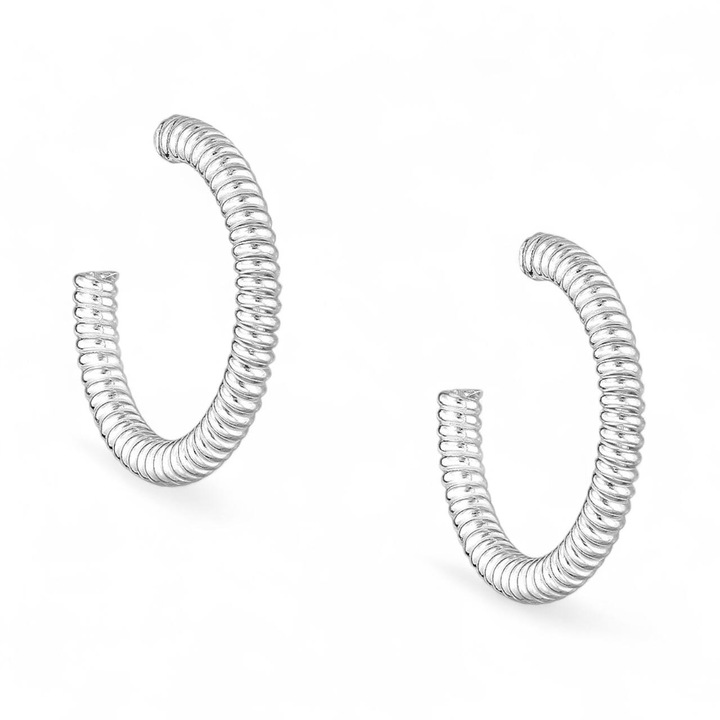 Cercei din argint 925 Sterling, cu inchidere Push-Back, model Silver Wish, 1.7g