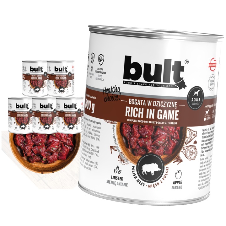 Cumparare set 6x800g hrana umeda pentru caini BULT cu carne de vanat