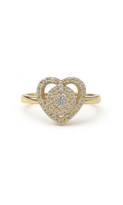 Inel Heart Glow Duo, aur 585, design elegant