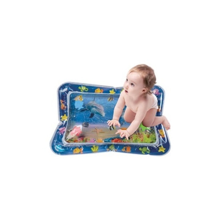 Covoras Activitati Bebe cu Apa si 5 Animale Marine Plutitoare, 65x48 cm – Jucarie Educationala si de Dezvoltare