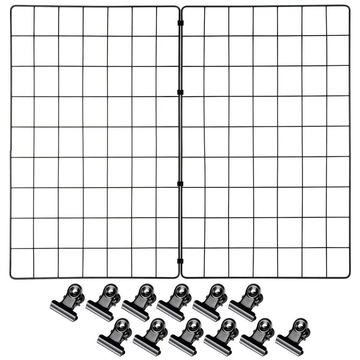 Grilaj Pentru Fotografii, Vilde, 58x36x72 cm, Fabricat Din Metal, Posibilitate De Conectare Si Utilizare Separata, Utilizare Universala, Montaj Usor, Materiale De Inalta Calitate, Negru