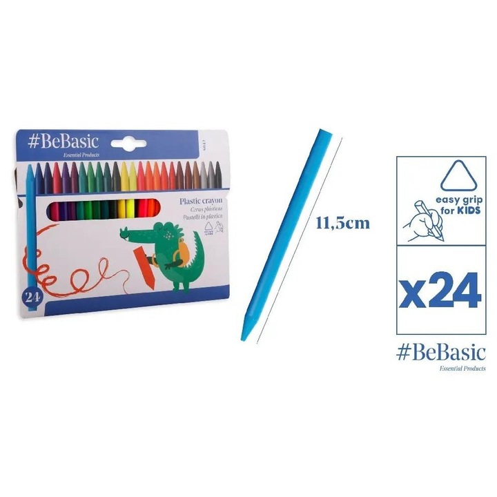 Set creioane colorate BeBasic 24 culori